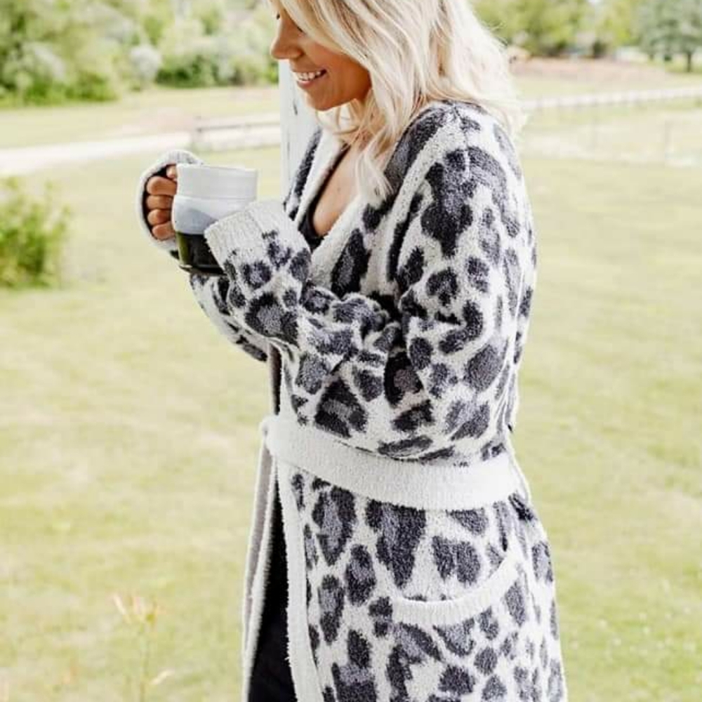 Leopard Jacquard robe